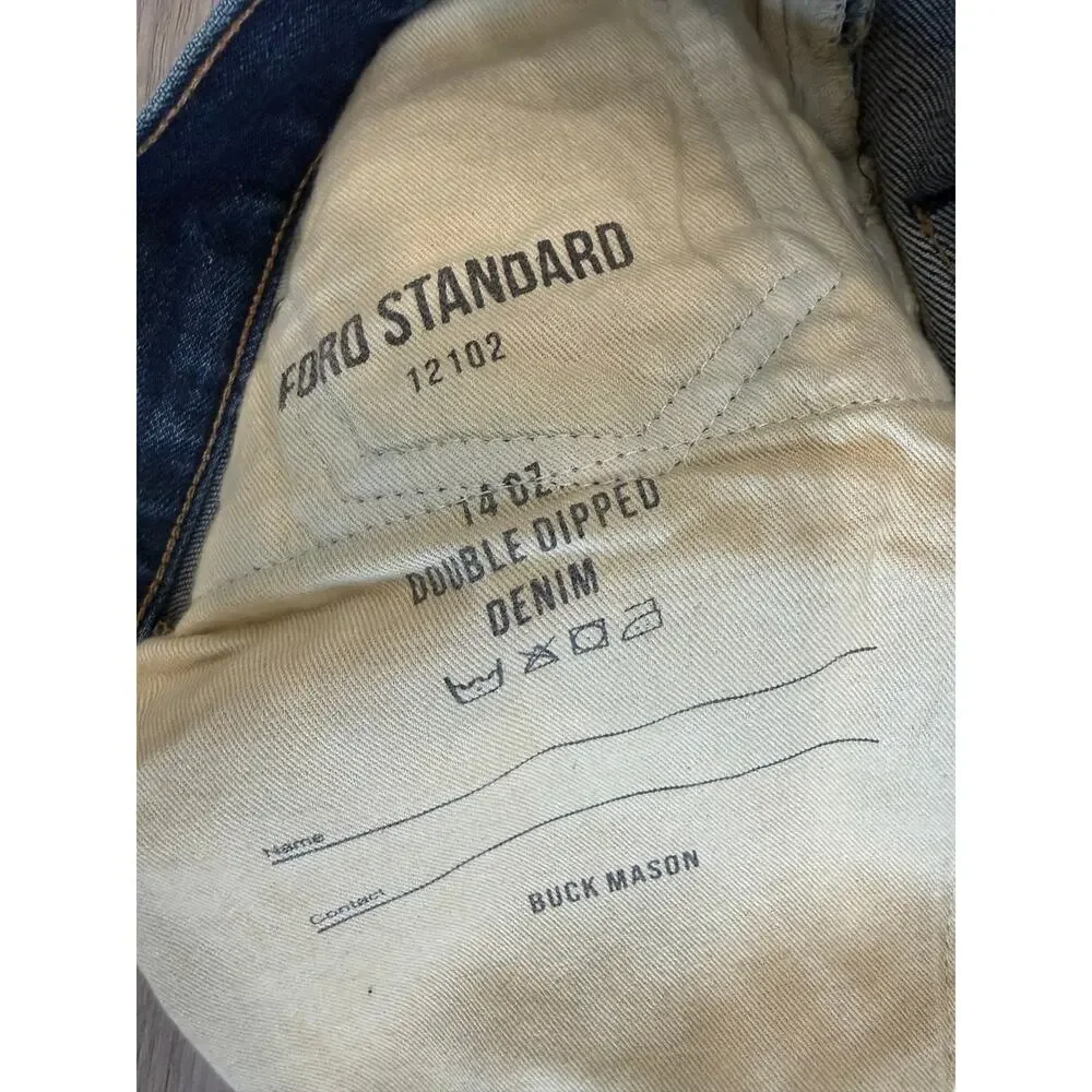 Buck Mason Classic Button Fly Ford Standard Medium Wash Japanese Denim NWT 30x30